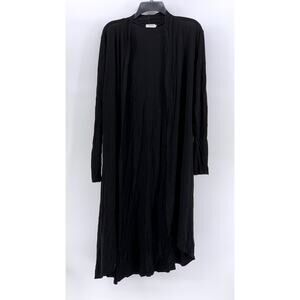 POGTMM Women's Black Solid Long Sleeve Open-Front Cardigan SZ M